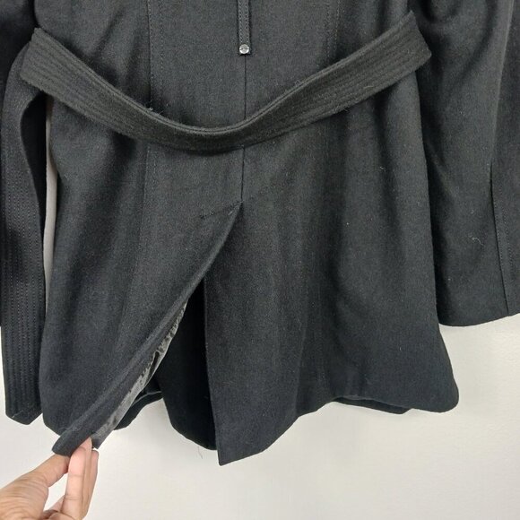 KENNETH COLE black coat women's size 16 wool zipper mid length - Picture 5 of 7
